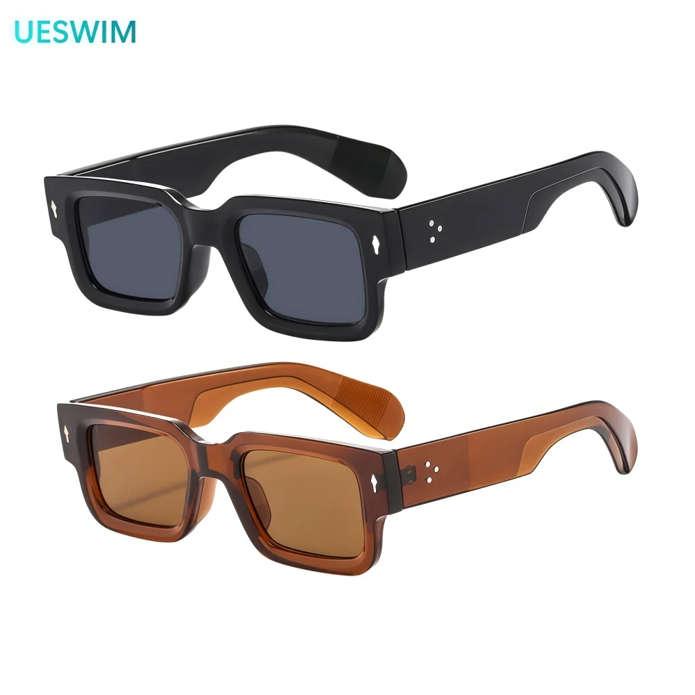 

Vintage Square Men Sunglasses For Women Men Fashion Rivet Design Retro Small Frame Sun Glasses Shades UV400 Eyewear