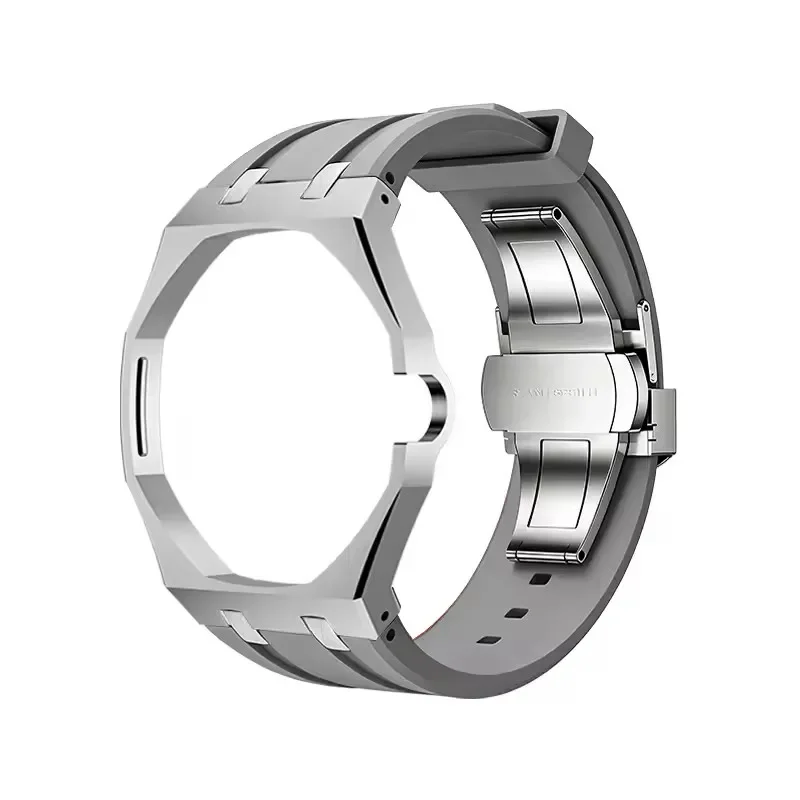 Stainless Steel Metal Case Rubber Strap Mod Kit For S-Watch X A-P Royal Pop Pocket Changer Watch