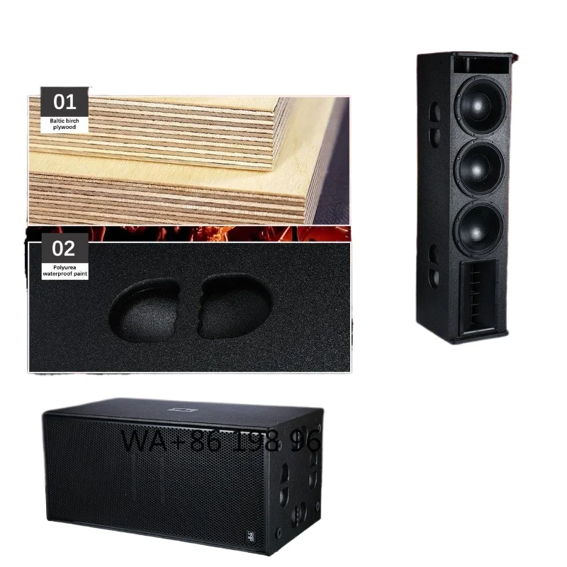 3x10 Inch Column Speaker Dual 18 Inch Subwoofer Amplifier Full DJ Audio Sound System Set for Church Stage Performance Event