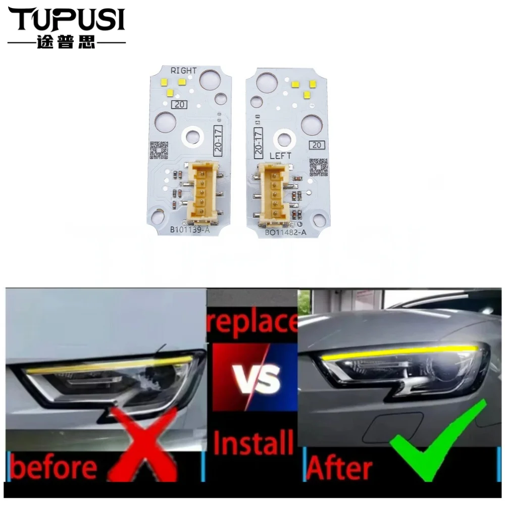 عيون الملاك أصفر أحمر أزرق لأودي 2017-2020 A3 S3 RS3 النهار تشغيل ضوء مصباح ليد DRL وحدة LED لوحات الدوائر 8V0998473A #5