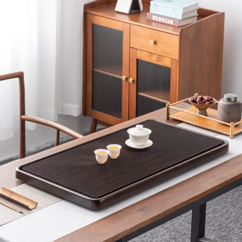 Bakelite Tea Tray Office Tea Station Kongfu Tea Set Accessories Compact Household Drainage Tea Tray with Drain Pipe Home Gift