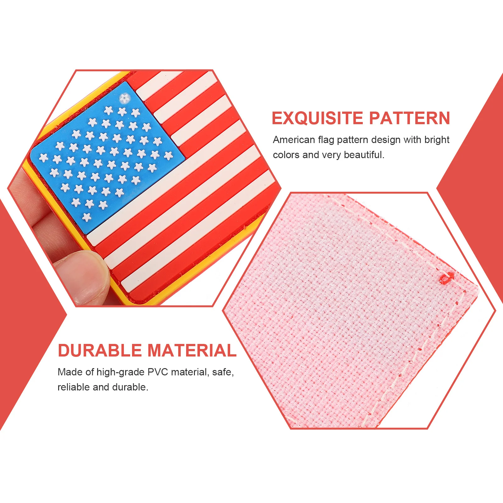 

2Pcs American Flag Patch High Quality Clothes Repair Material PVC Durable for Bags Hats Shoes DIY Patches Clothing Decor Crafts