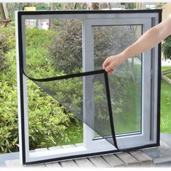 1 piece of screen window insect mosquito net thin gauze invisible gray net, black edging, glass fiber anti mosquito and fly
