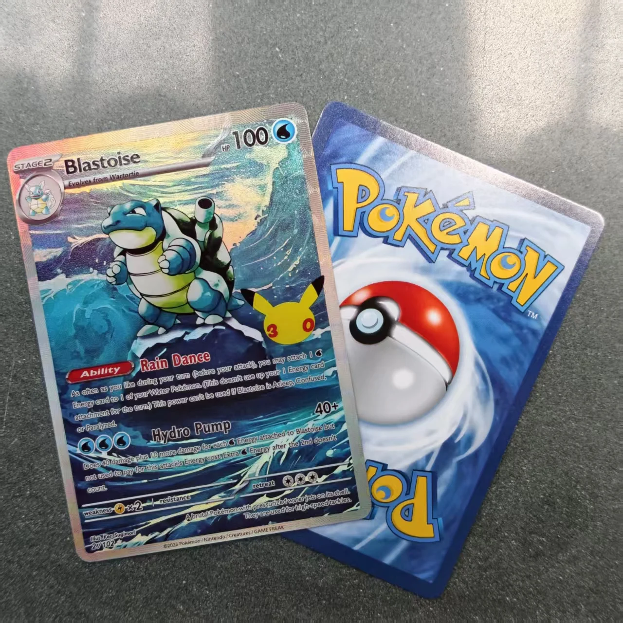 TCG 30th Anniversary Commemorative Card Charizard Blastoise Venusaur Holo Texture DIY Self Made Collection Card