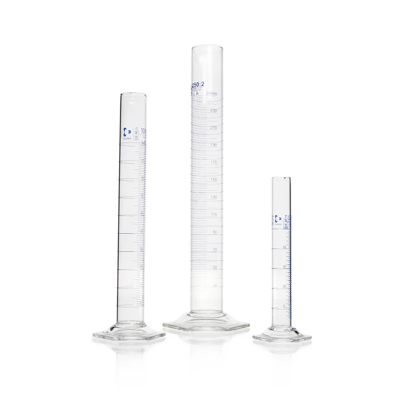 DURAN® Measuring Cylinder, with Hexagonal Base, Class A, with batch certificate and certificate of conformity