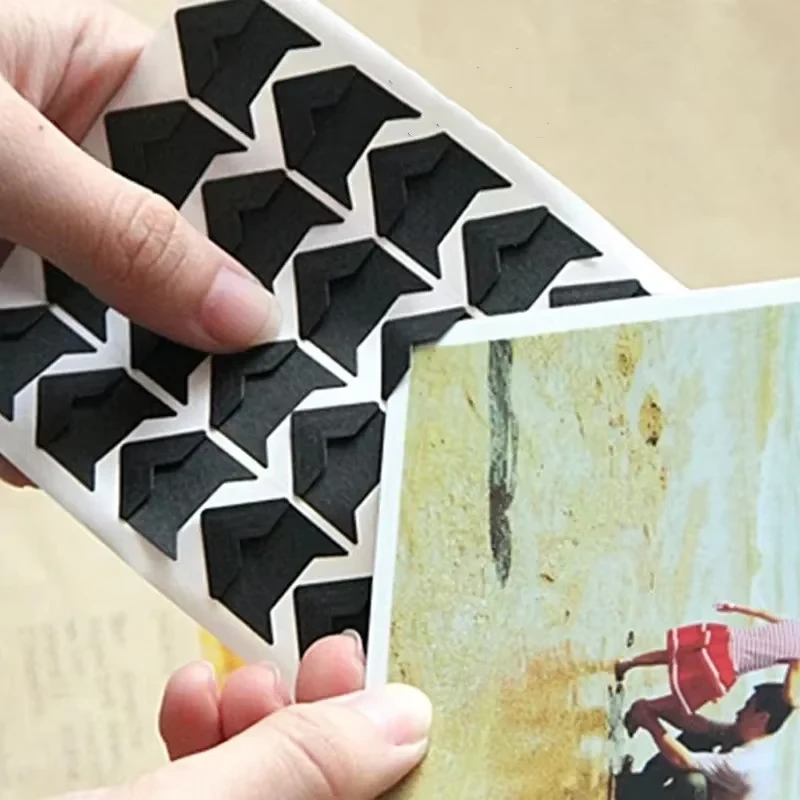 120Pcs 5 Sheets Corner Stickers DIY Vintage Corner Kraft Paper Stickers Frame Scrapbook Self-Adhesive Photo Frame Corner Sticker