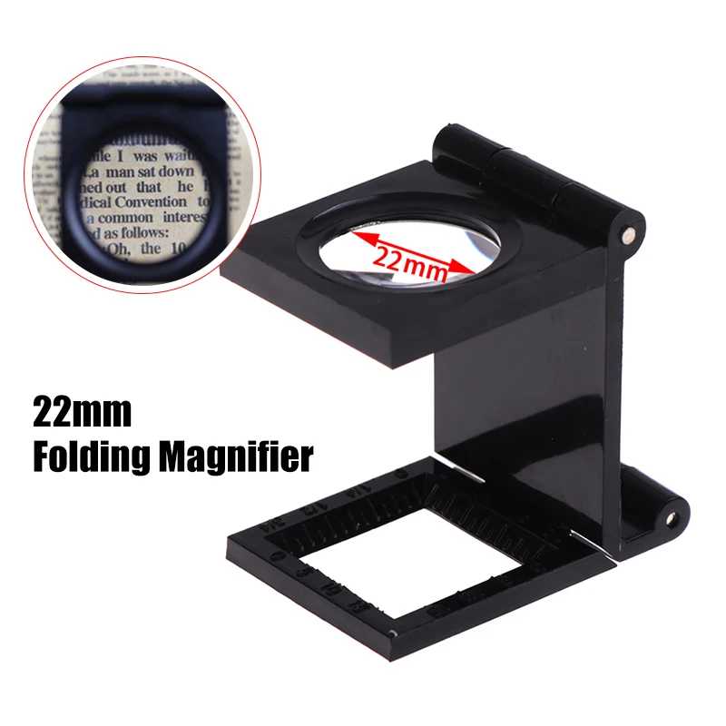 1PC 22mm 8X Foldable Optical Magnifying Glass Desktop Magnifier Measurement Tools Folding Magnifying Tool Mini Pocket Magnifiers