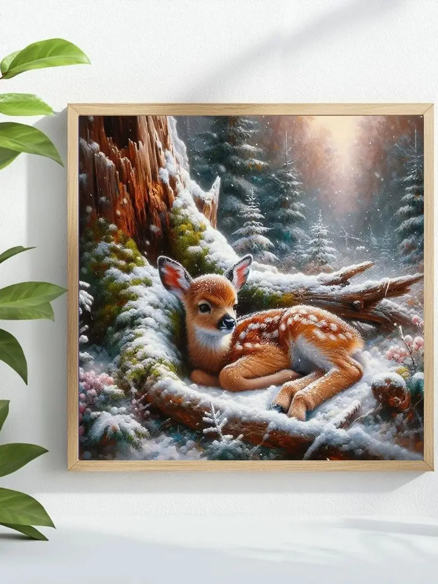 Waldhirsch 40X40CM/15,74 Zoll Kreuzstich-Set DIY 11CT/14CT Stickerei als Geschenk Kreuzstich-Sets Vollstickerei – Detail 1