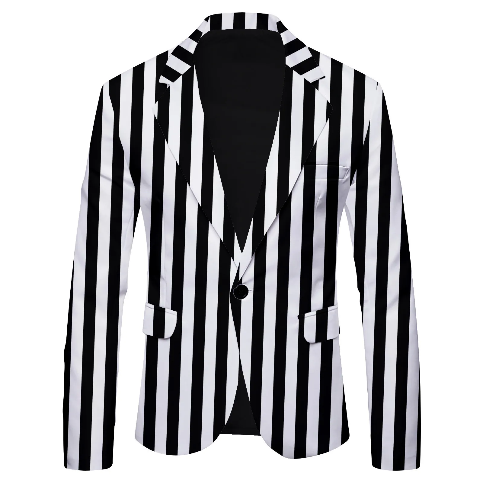 2024 Mens Blazer Fashion Casual Striped Notch Lapel Slim Fit Blazer Blazer Business Suit Jacket Men\'s Elegant Blazer