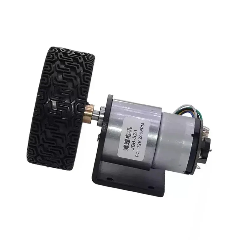 6V/12V/24V JGB37-520 Encoder Geared Motor Set Complete with Wheel Bracket Coupling Two Wheel Balancing Robot Chassis Parts