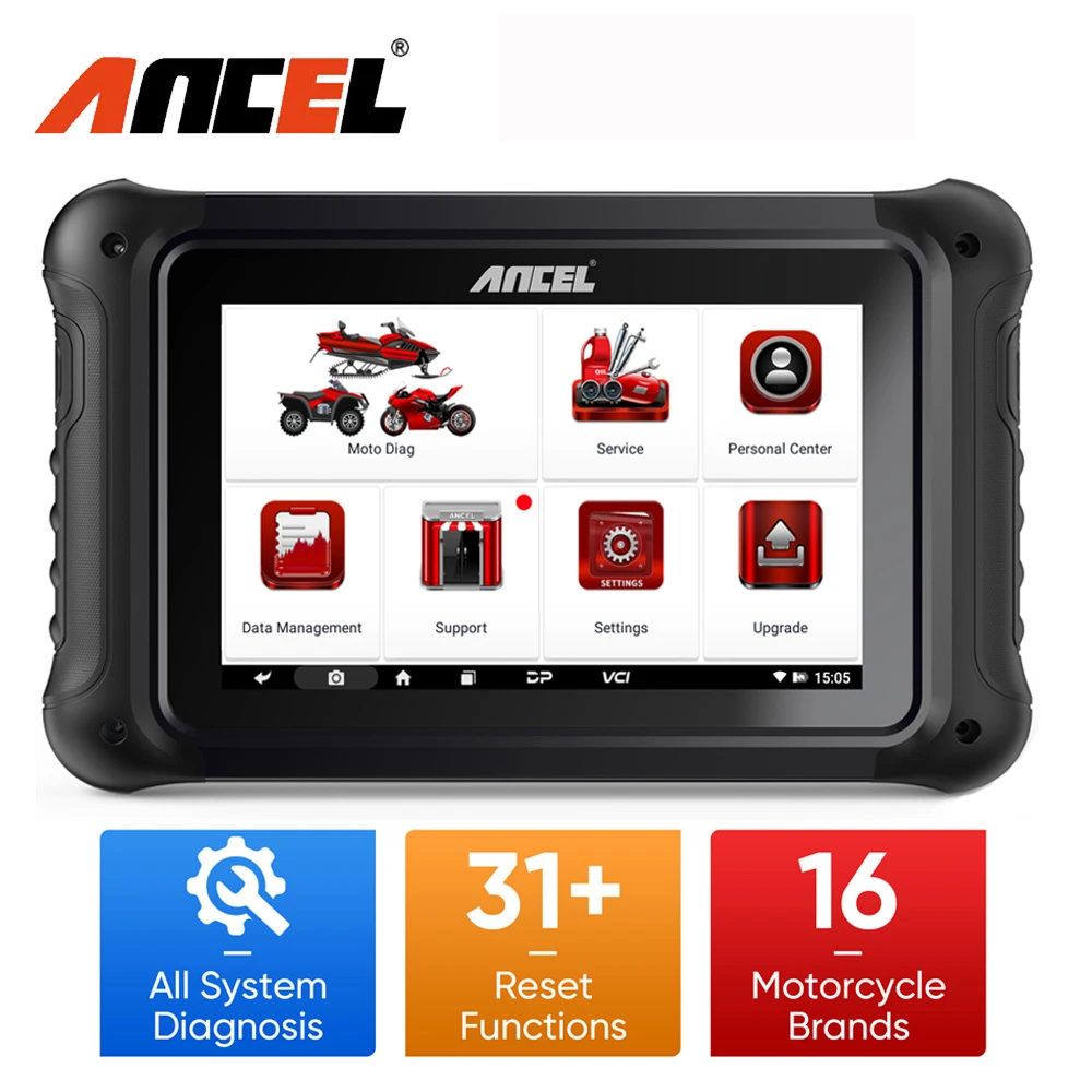 ANCEL MT700 Motorcycle OBD2 Scanner Oil ABS Bleeding TPS ECU Reset All System Diagnostic Tool For BMW/Ducati/Honda/Yamaha/Suzuki