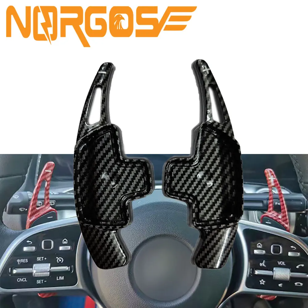 For Mercedes-Benz A B C E Class CLA GLA CLS GLC Paddle Shifter Carbon Fiber Car Steering Wheel Shift Paddle Extension Shifters