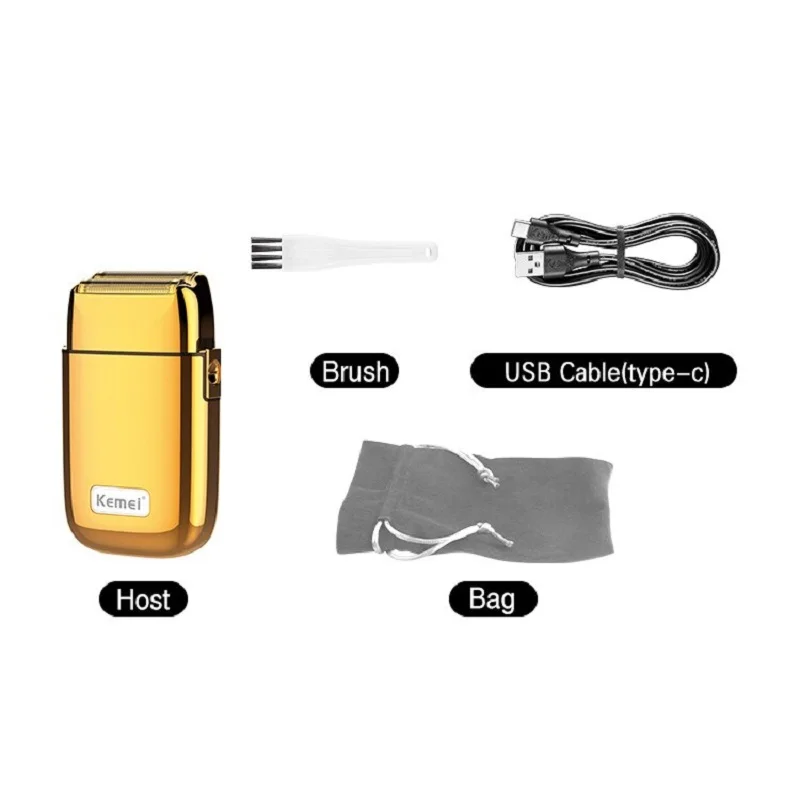 Kemei KM-TX1 Factory direct full metal electric shaver reciprocating double head USB charging men's shaver