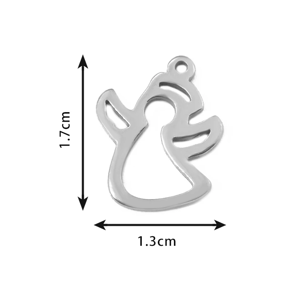 20 Stück/Set Edelstahl Anhänger mit Engelkrone, Kreuz und Herz für DIY Armband, Fußkette, Ohrring, Schmuckherstellungszubehör – Detail 7