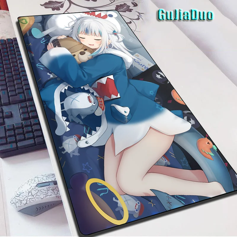 

Gawr Gura Large Size Gamer Cartoon Mouse Pad Computer and Office Table Desk Mat Gaming Room Accessories Kawaii XL Anime Mousepad