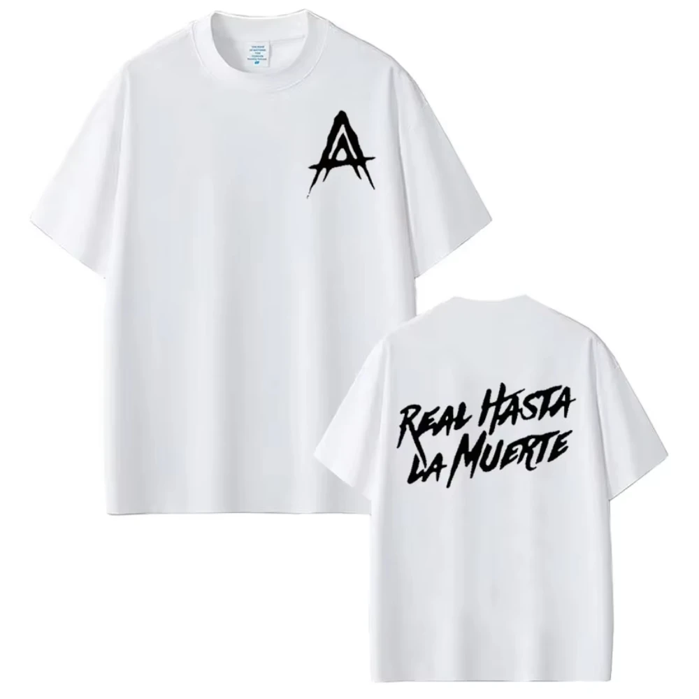Rapper Anuel AA Real Hasta La Muerte T-shirt Harajuku Fashion Short Sleeve T Shirt Men's Women Hip-hop Punk Sports Tshirt