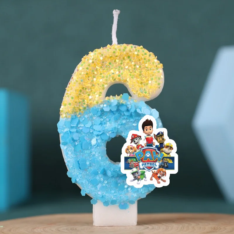 Cartoon Paw Patrol Thema Kerze 0-9 Nummer Geburtstag Kuchen Jahrestag Party Baby Dusche Kerzen Szene Dekoration Lieferungen – Detail 6