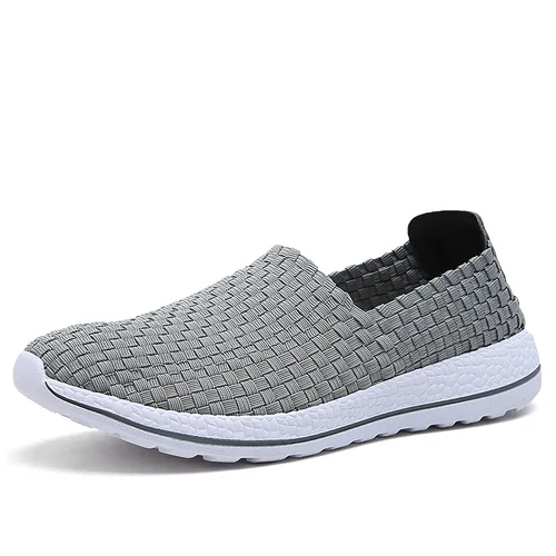 남성용 통기성 수제 우븐 플랫 슈즈, 얕은 로퍼, 야외 경량 캐주얼 스니커즈, 여름 신상 