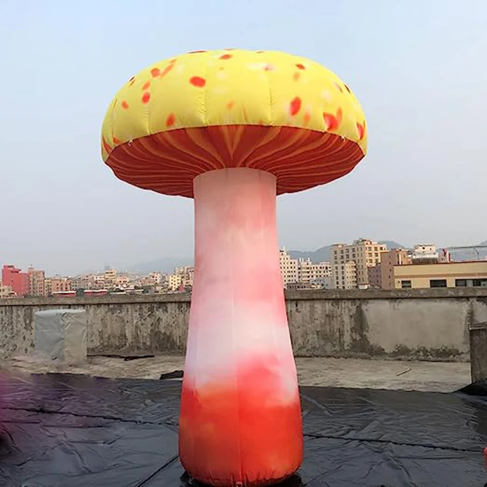 Full Printing Colored 10 Feet Tall Inflatable Mushroom Balloon Plant Model For Theme Park Event Stage Decoration