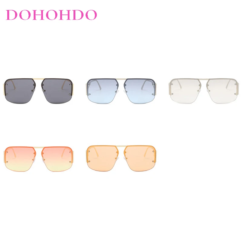 

Trendy Luxury Designer Oversized Square Pilot Sunglasses For Women Men Metal Fashion Sun Glasses Driving Travel Sunglasses UV400