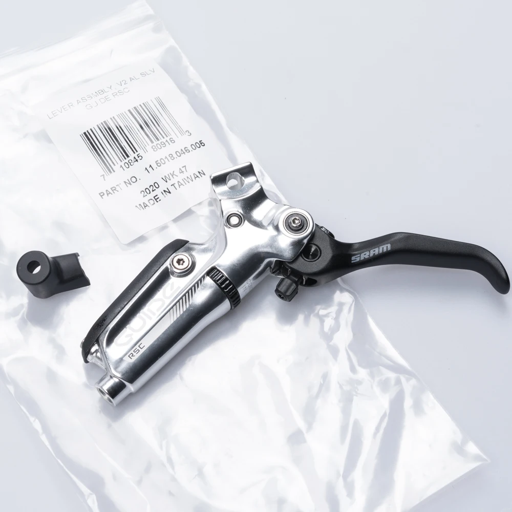 SRAM 11.5018.046.005 DISC BRAKE LEVER ASSEMBLY ALUMINUM LEVER (ASSEMBLED NO HOSE INCLUDES BARB &OLIVE)VERSION 2 SILVER GUIDE RSC