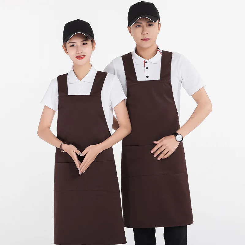 Apron Customized Logo Printing Customized Manicure Milk Tea Shop Work Clothes Female Male Household Kitchen Waterproof Apron Cus