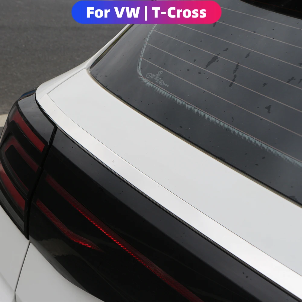 Rear Bumper Cover Trim for Volkswagen VW T-cross Tcross 2018 2019 2020 2021 2022 2023 Steel Car Trunk Tailgate Lip Strip