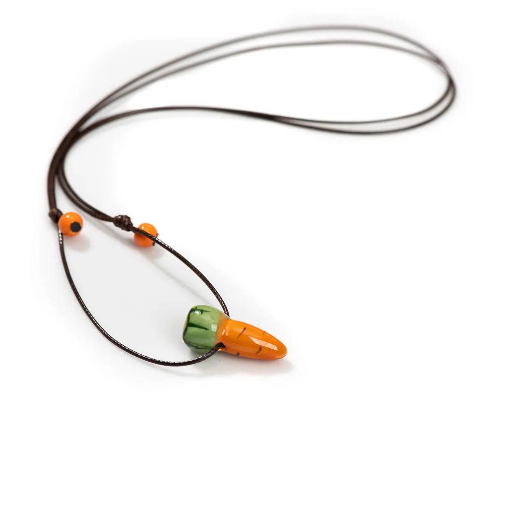 Ceramic Carrot Fashion Jewelry Wholesale Women\'s Simple Necklaces For Women DIY Handmade Gift Necklace Pendant BY114