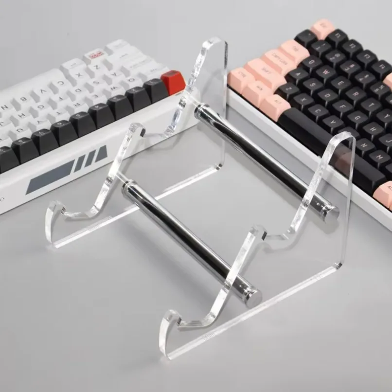 2 Tier Acrylic Keyboard Stand Display Holder Clear For Mechanical Gaming Keyboard Desktop Storage Organizer Universal Office Pro