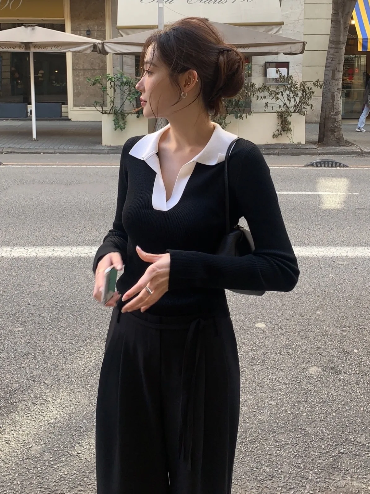 

Slim Fit Ne Knitted Sweater for Women Long Sve Base irt Spring New Sle Commute Sle Medium Softn Other Fabric