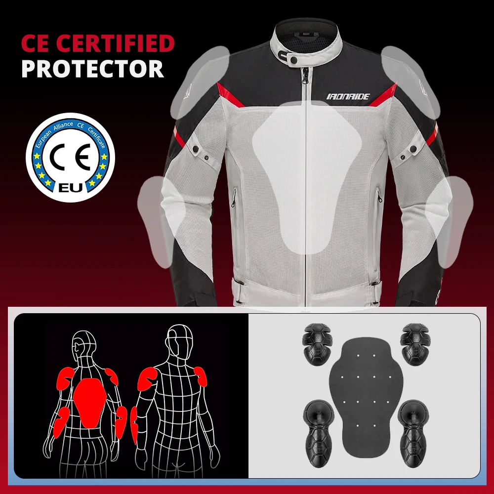 سترة دراجات نارية للرجال مقاومة للاهتراء ، مضادة للسقوط ، صيفية ، جيدة التهوية ، ركوب ، شبكة ، ملابس دراجات نارية #2