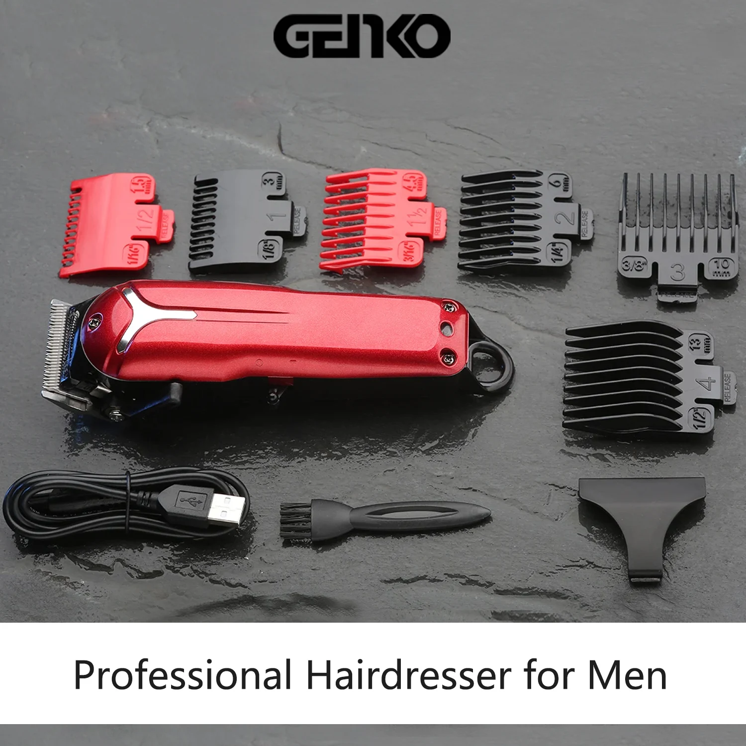 GENKO Hair Clippers Professional Hair Trimmer for Men Electric Fast Hair Cut Barber Hair Cutting Machine Rechargeable Cordless