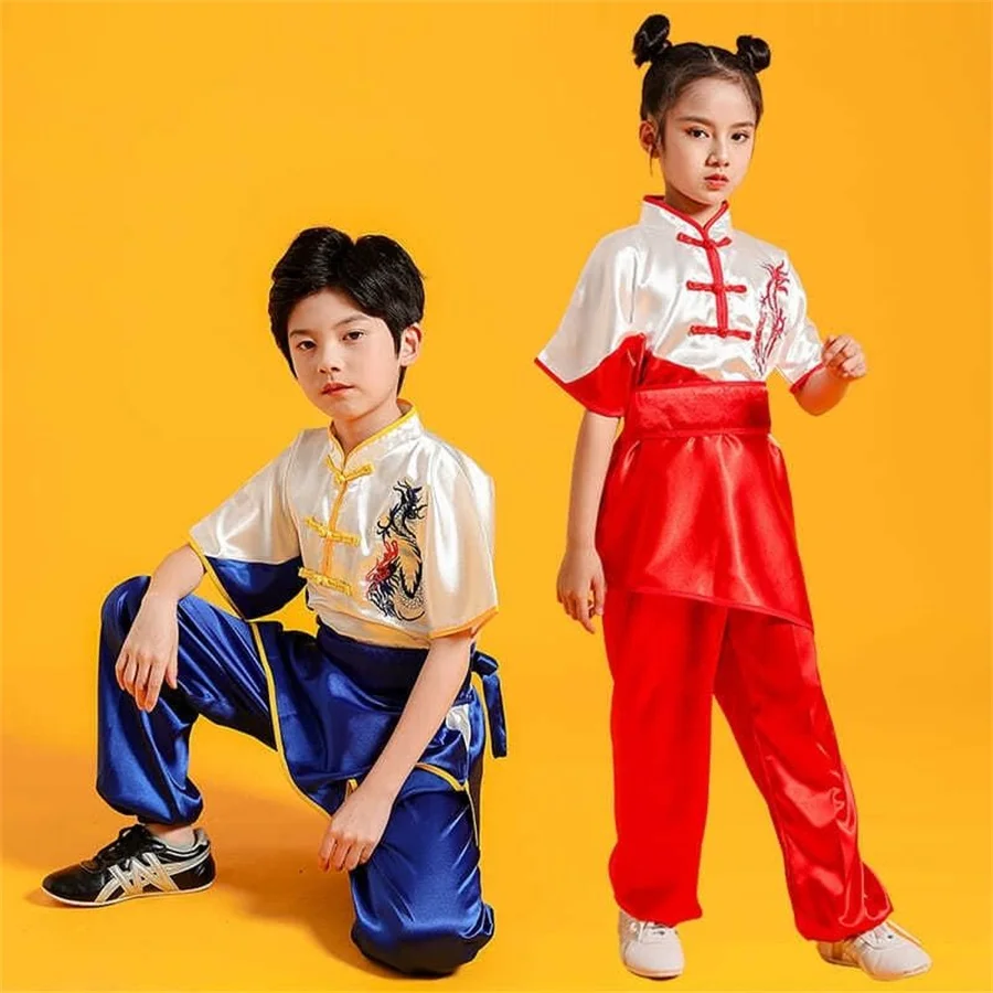 Adult kid Chinese traditional Wushu Costume clothing boys girls KungFu Suit Tai Chi Martial Art Uniform outfits custom