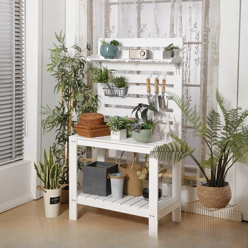 

Solid wood flower stand Balcony flower arrangement rack Plant placement rack Outdoor flower stand Potted plant stand Multi-layer