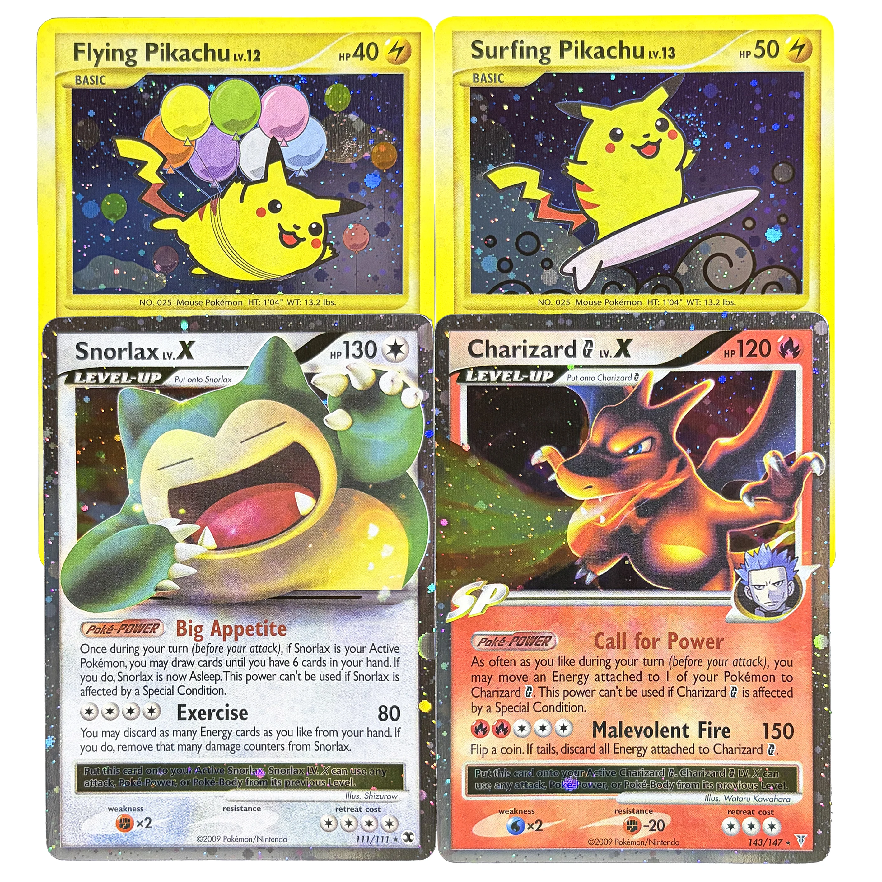 Holographic PKM Collection Cards PTCG Proxy Card Rising Rivals (RR)/Supreme Victors (SV) Pikachu Charizard Snorlax TCG Game Gift