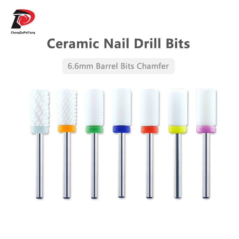 

6.6mm Large Barrel Bits Chamfer Ceramic Nail Drill Bits Remove Gel 네일 비트네일 비트 윌슨 비트
