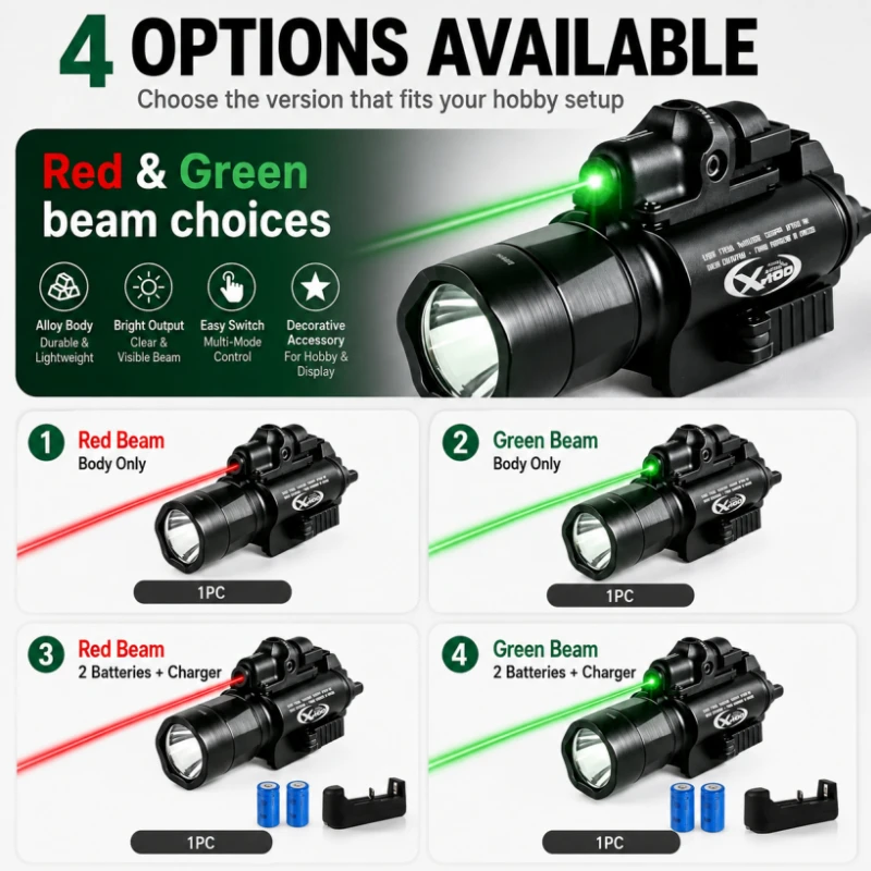 Multi‑Function X400 Alloy Light Ornament, Quick‑Fit 20mm Rail Bracket, Practical Decorative Hobby‑Use Torch Fitting