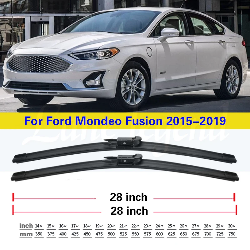 Front Wipers For Ford Mondeo Fusion 2015-2019 Wiper Blade Rubber 28\