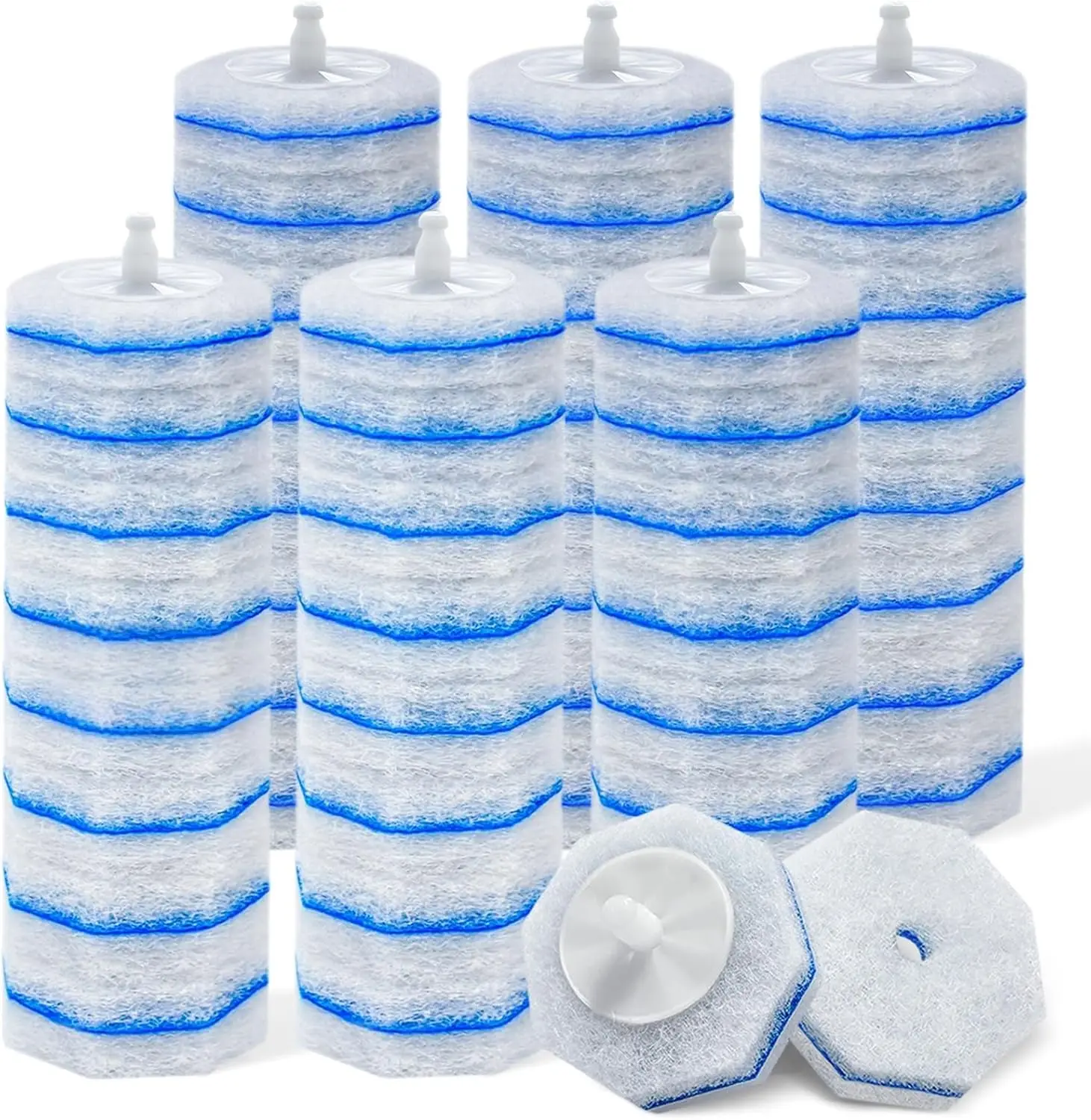 

50 Disposable Toilet Brush Heads, Compatible with Most Brushes for Easy Bathroom Cleaning