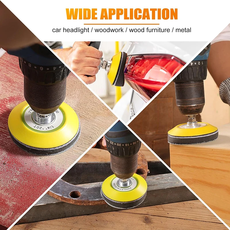 20 قطعة 3 بوصة 75 مللي متر مقاوم للماء الرطب الجاف قرص الطحن المعادن النجارة الرملي القرص أدوات اكسسوارات مصقول الصنفرة