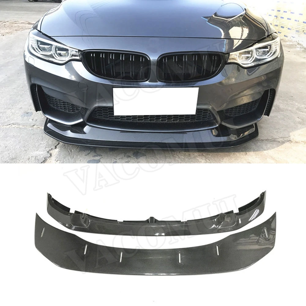 VACOMUL Carbon Fiber Front bumper Lip Spoiler for BMW 3 Series F80 M3 4 Series F82 F83 M4 2014-2018 Double Chin Shovel Guard