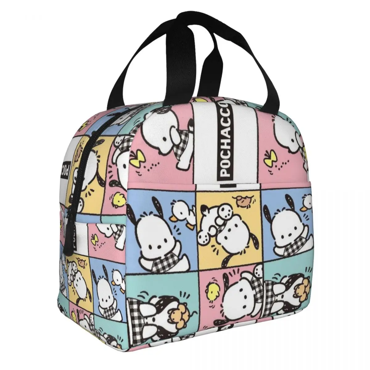 Pochacco Paterrn borsa termica per il pranzo borsa termica riutilizzabile per cani da cartone animato ad alta capacità Tote Lunch Box Beach Outdoor