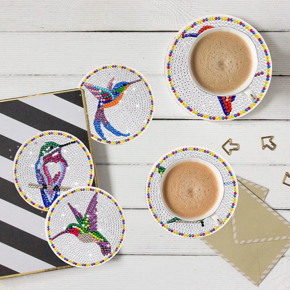 10 قطعة مجموعة الوقايات الطائر الطنان مع حامل القط باو الجمجمة ماندالا الماس الفن الوقايات الاطفال لوازم الحرفية هدية