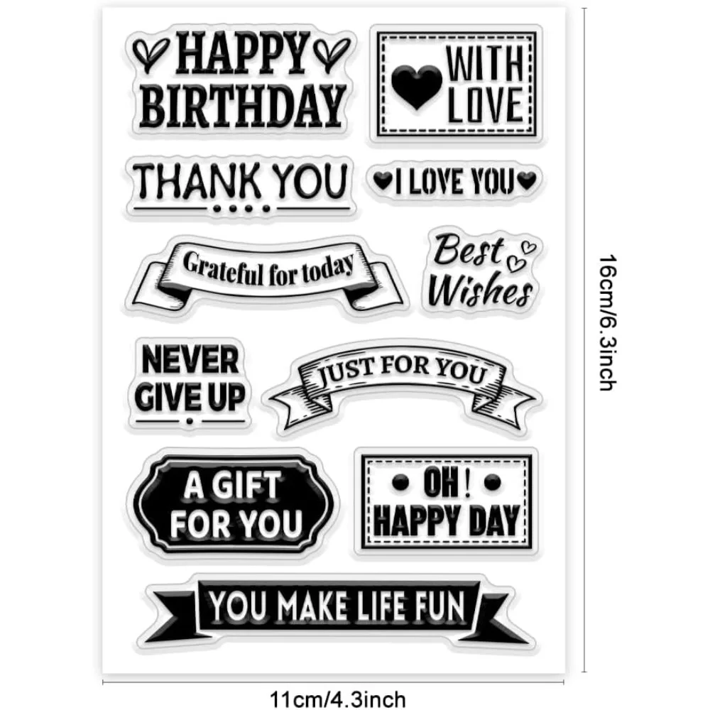 Moon Theme PVC Plastic Clear Stamps for DIY Scrapbooking Photo Album Decorative Cards Making Word 160x110mm