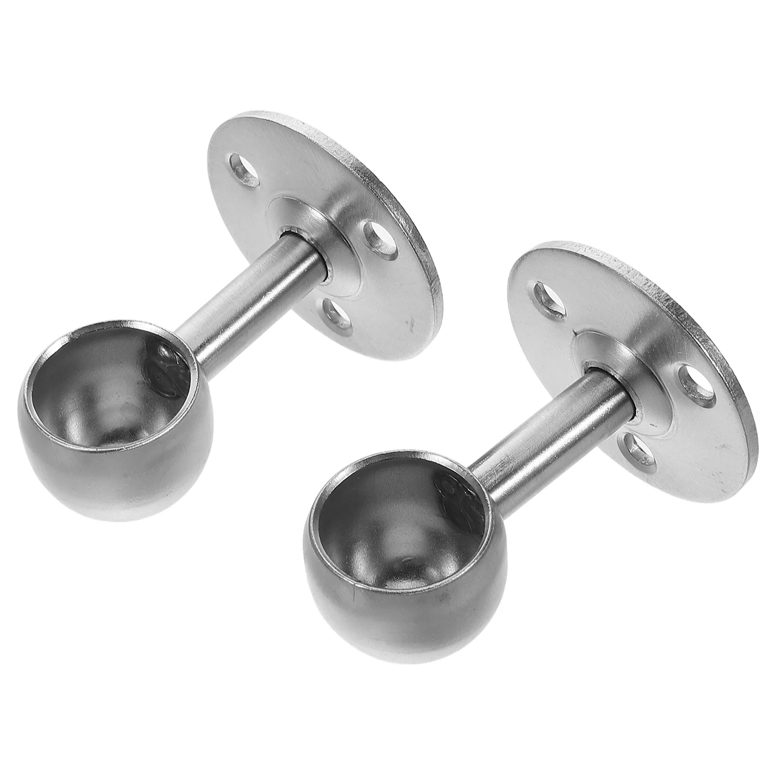 2 قطعة حامل قضيب الفولاذ المقاوم للصدأ الثقيلة قضيب الستارة بين قوسين لخزانة دش خزانة سقف جدار جبل #1