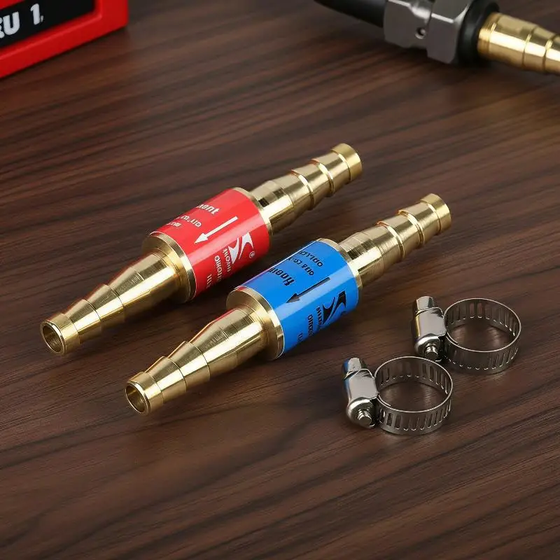 6/8/10mm Flashback Arrestor Safety Valve for Acetylene Oxy Propane with Clamps for Professional Welding Operators