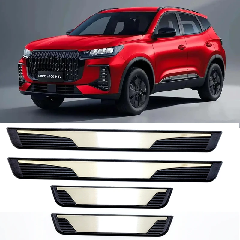 For EBRO S400 HEV 2025 2026 S700 S800 Door Sill Scuff Plate Threshold Pedal Stainless Steel Pad Guards Protector Car Accessories