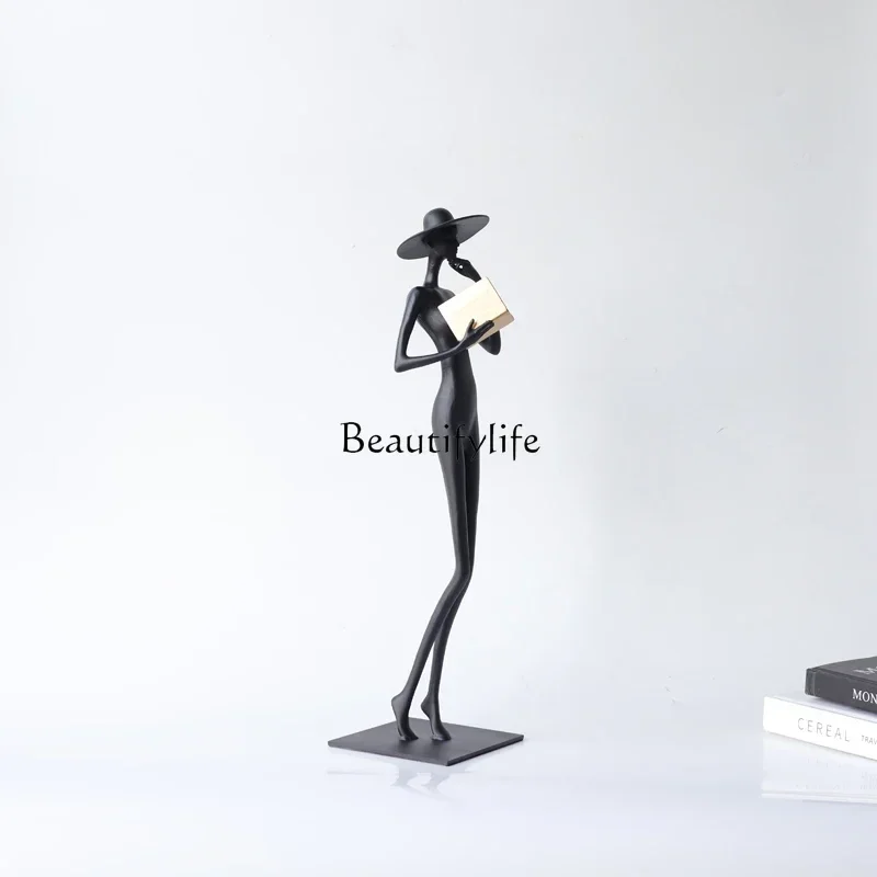 

yj21 Sculpture art Reading characters Vertical ornaments Light luxury High-end living room ornaments Minimalist jewelry