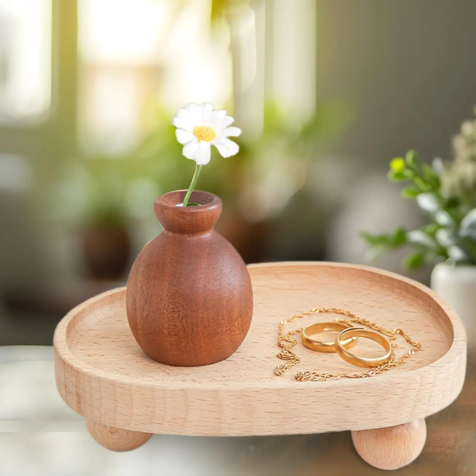 

Wooden Riser Tray Pedestal Stand Rustic Platter Dish Serving Plate Holder for