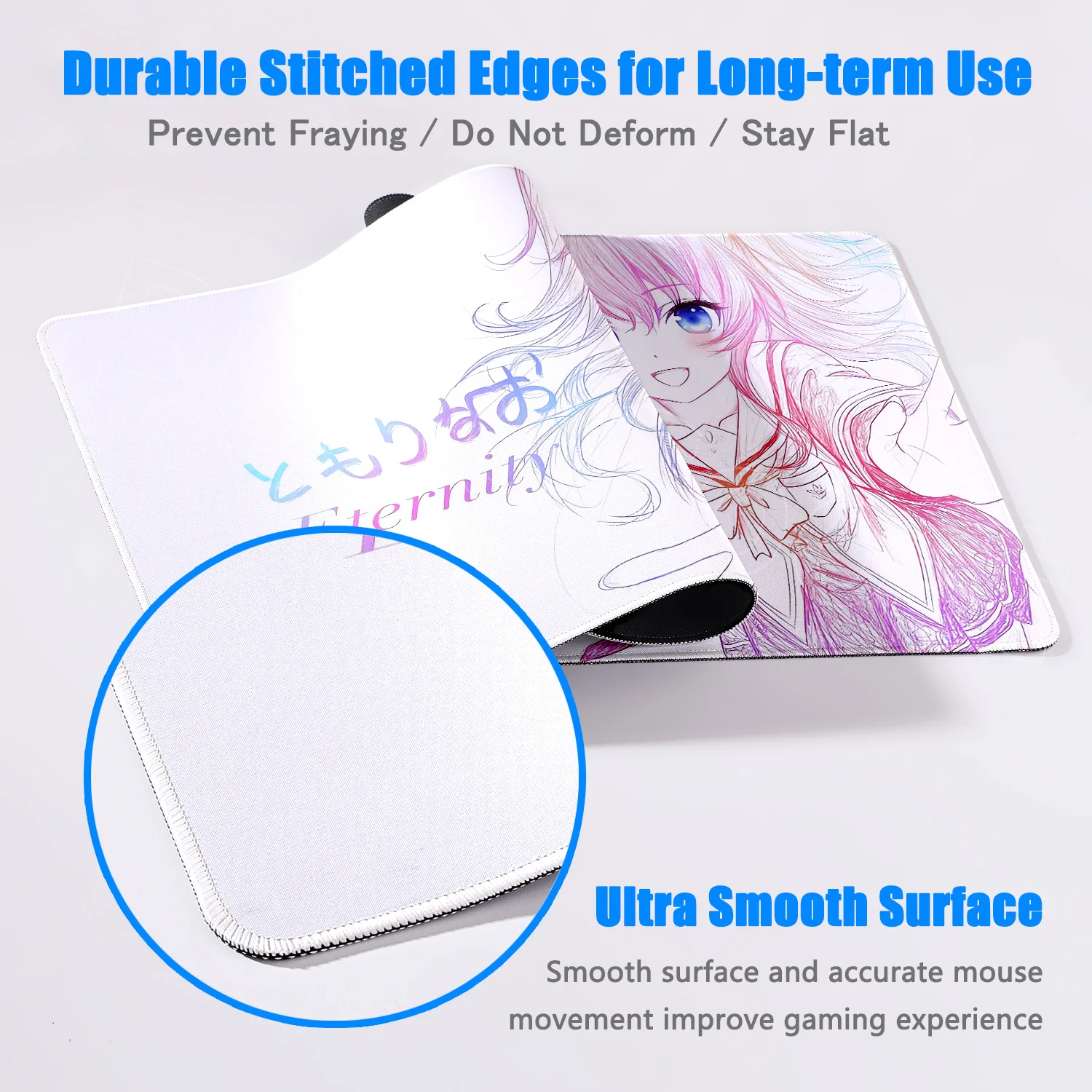 HD Line Drawing Tomori Nao Charlotte Anime Girl Mousepad Large Gaming Mouse Pad Design LockEdge Computer Keyboard Table Desk Mat